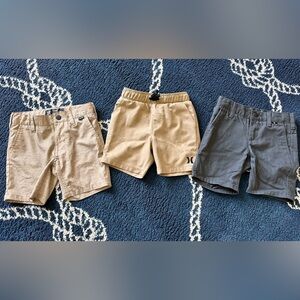 Hurley Kids Beige and Dark Gray Shorts Trio